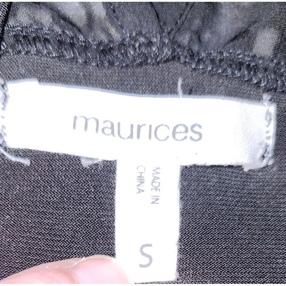 Maurices Black Swiss Dot Sheer Sleeve Keyhole Neckline A-line Dress Size S - Picture 5 of 5